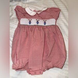 Christmas Red Smocked Kids bubble